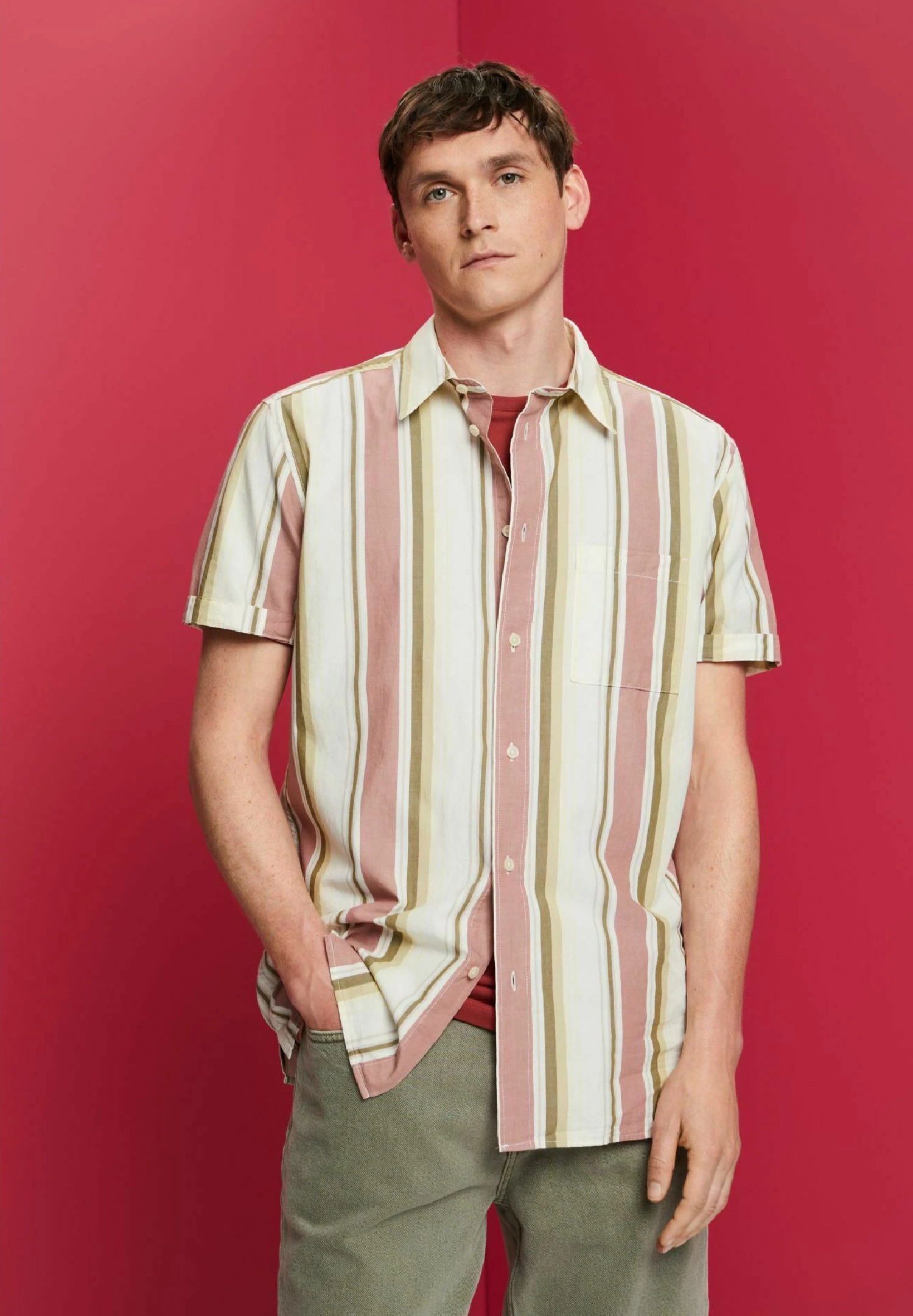 Edc By Esprit Overhemd - Dark Old Pink 3 Edc By Esprit Overhemd - Dark Old Pink - Afbeelding 3