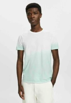 Edc By Esprit Zweifarbig Blass Gefärbtes - T-Shirt Print - Light Aqua Green