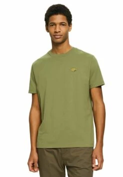 ESPRIT Mit Logo Print - T-Shirt Basic - Olive -ESPRIT Winkel 0ce1a20c6fc042a7b4e2902f41f51c00
