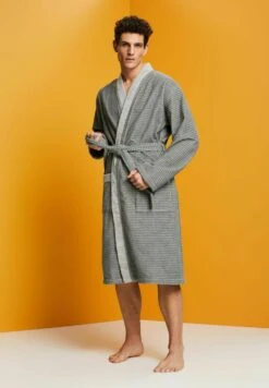 ESPRIT Mit Strukturstreifen - Badjas - Anthracite -ESPRIT Winkel 26f36f596a3c4820bc2581ca662a6a96