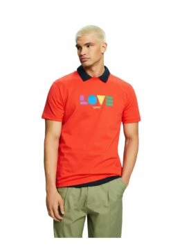 ESPRIT Mit Geometrischem Love-Print - T-Shirt Print - Orange Red