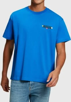 ESPRIT Yagi Archive Mit Grafik Logo - T-Shirt Basic - Blue