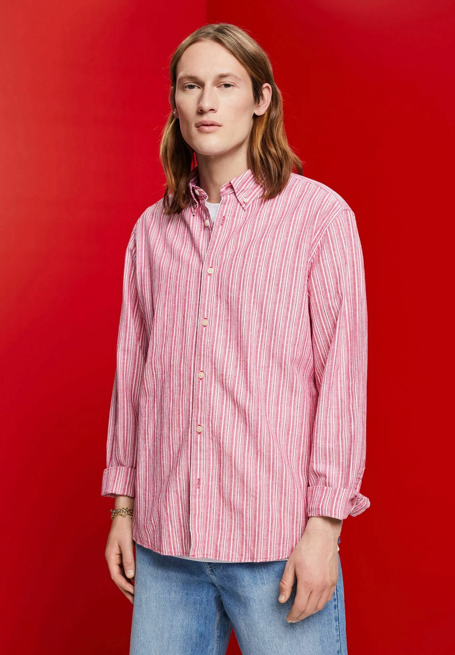 ESPRIT Streifen Mit Anteil - Overhemd - Dark Pink 4 ESPRIT Streifen Mit Anteil - Overhemd - Dark Pink - Afbeelding 4