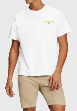 ESPRIT Yagi Archive Mit Grafik Logo - T-Shirt Basic - White