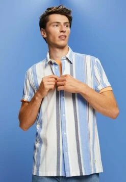 ESPRIT Kurzarm Mit Streifen - Overhemd - Bright Blue -ESPRIT Winkel 536cbea707c74a05a53685a1bd6cd658
