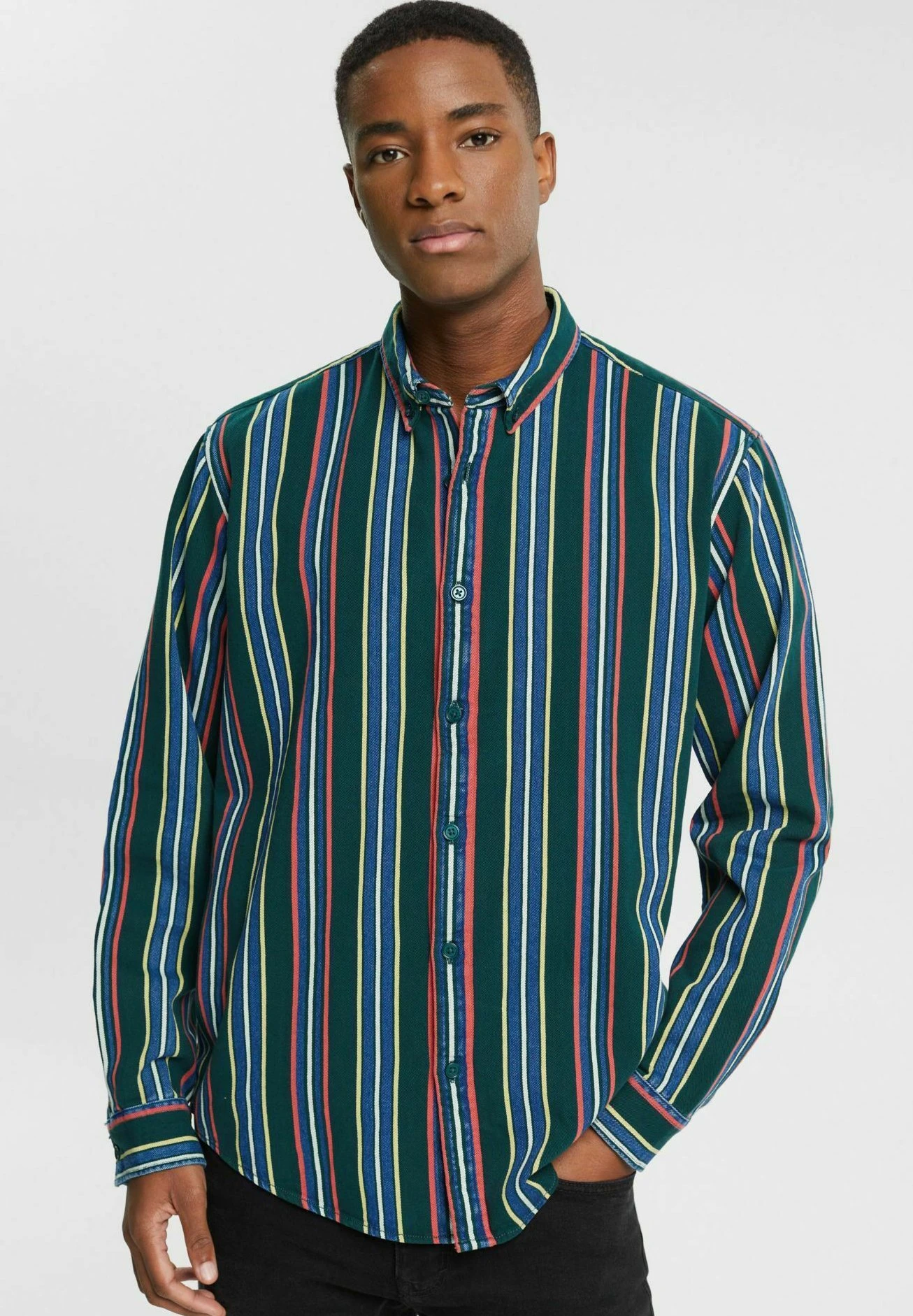 Edc By Esprit Mit Streifen - Overhemd - Dark Teal Green 1 Edc By Esprit Mit Streifen - Overhemd - Dark Teal Green