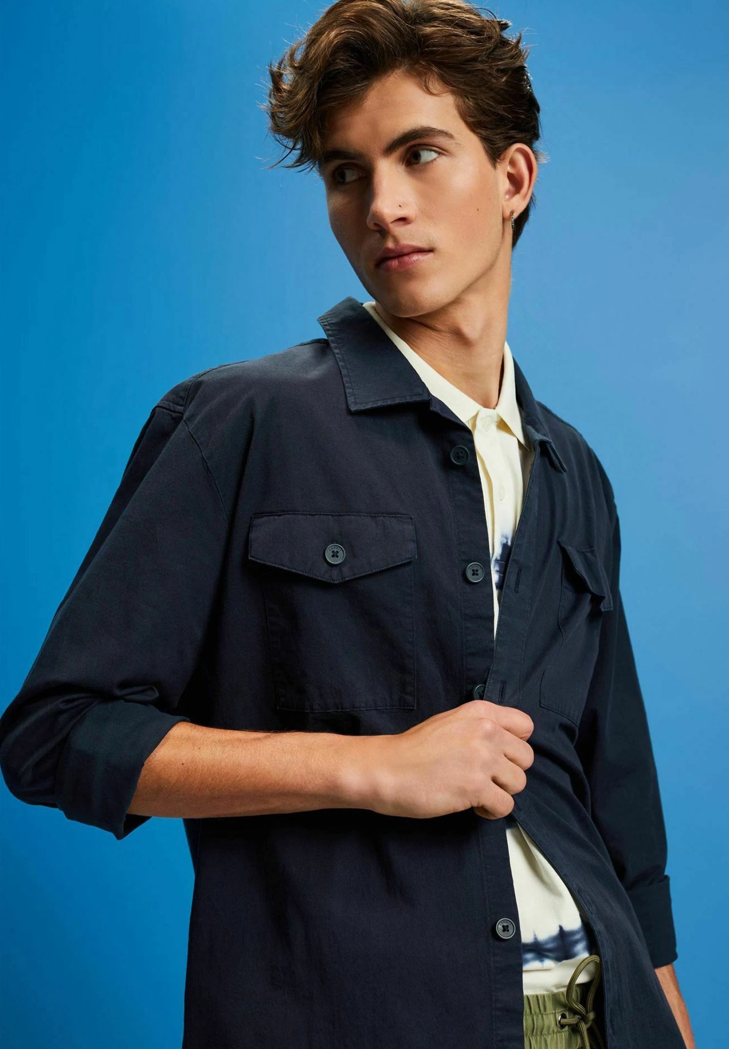 ESPRIT Mit Zwei Brusttaschen - Overhemd - Navy 5 ESPRIT Mit Zwei Brusttaschen - Overhemd - Navy - Afbeelding 5