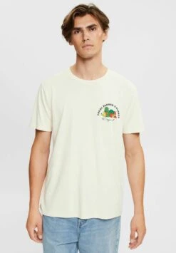 ESPRIT Mit Brust Print - T-Shirt Print - Cream Beige