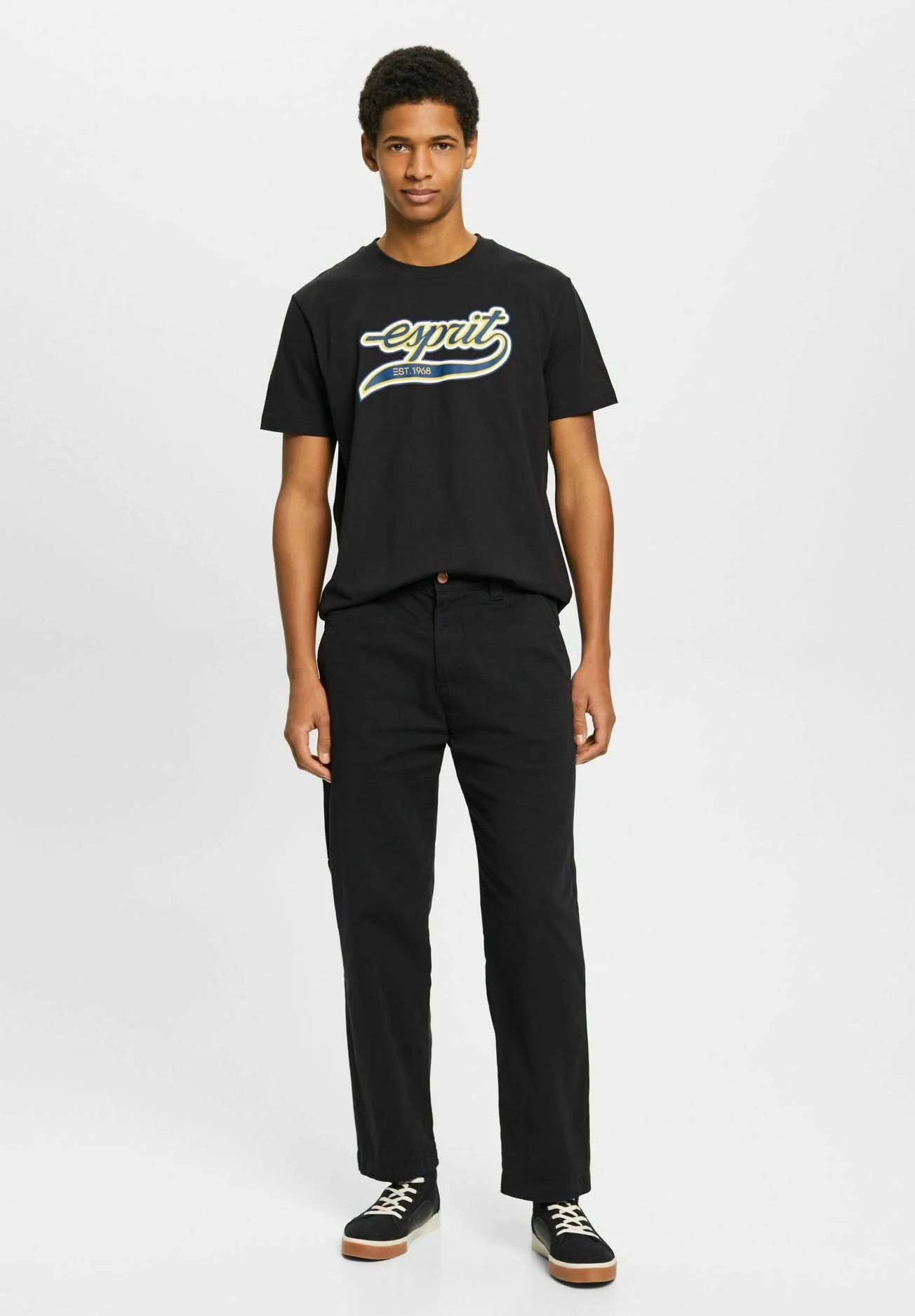 ESPRIT Mit Retro-Logo - T-Shirt Print - Black 2 ESPRIT Mit Retro-Logo - T-Shirt Print - Black - Afbeelding 2