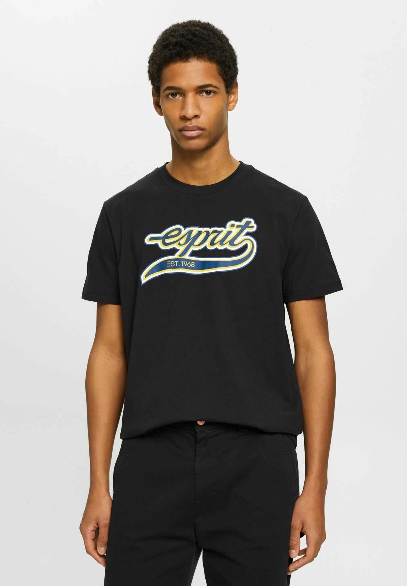 ESPRIT Mit Retro-Logo - T-Shirt Print - Black 1 ESPRIT Mit Retro-Logo - T-Shirt Print - Black