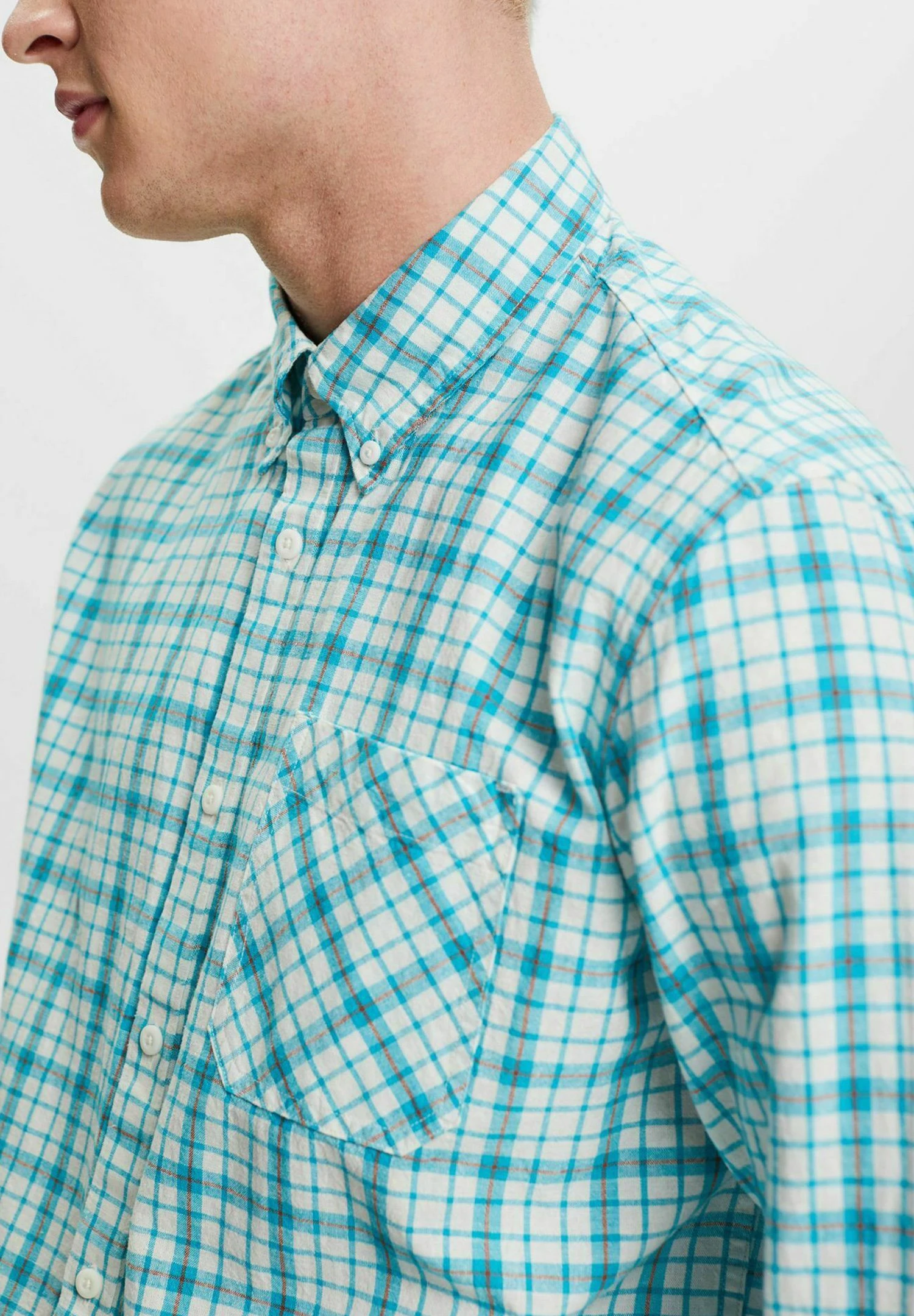 ESPRIT Karierte - Overhemd - Aqua Green 5 ESPRIT Karierte - Overhemd - Aqua Green - Afbeelding 5