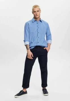 ESPRIT Schmal GeschnittenesMit Allover Dessin - Overhemd - Blue -ESPRIT Winkel 765cd590f136494f9a0c4e2d4578840a
