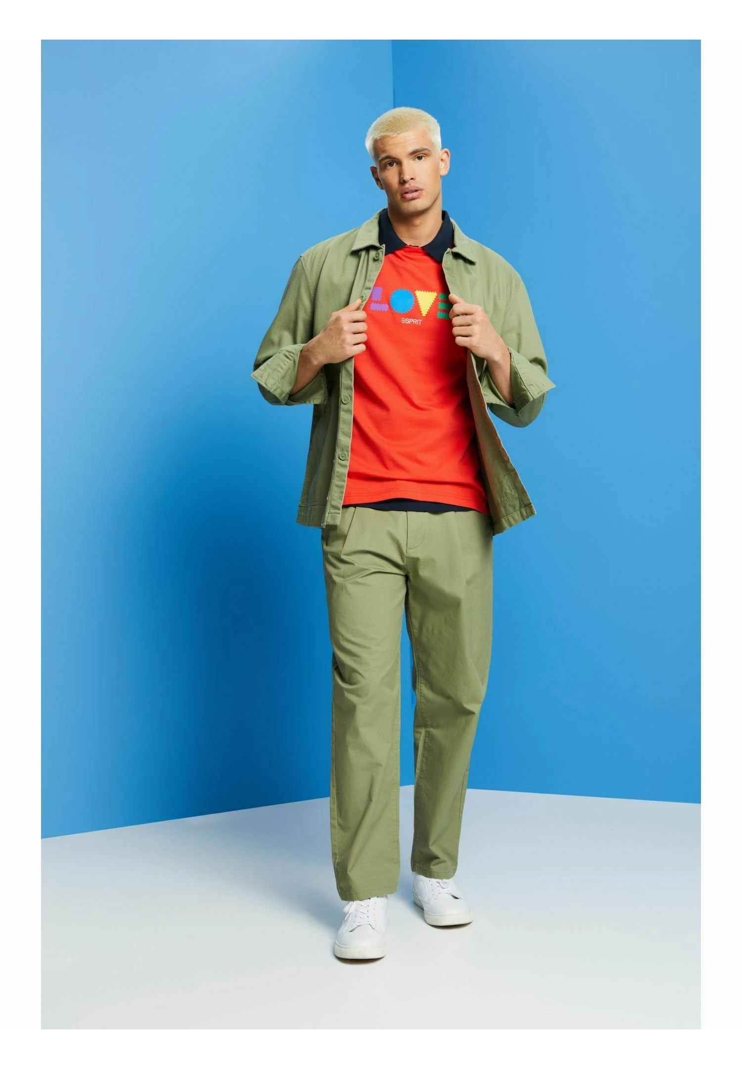 ESPRIT Mit Geometrischem Love-Print - T-Shirt Print - Orange Red 3 ESPRIT Mit Geometrischem Love-Print - T-Shirt Print - Orange Red - Afbeelding 3