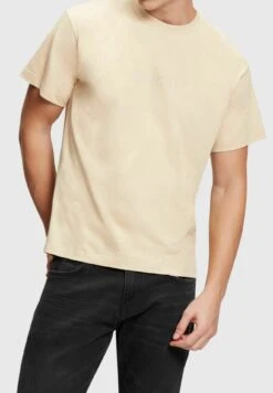 ESPRIT Mit Logo-Aufnäher Mit Nieten - T-Shirt Print - Light Taupe