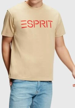 ESPRIT Mit Logo - T-Shirt Print - Sand