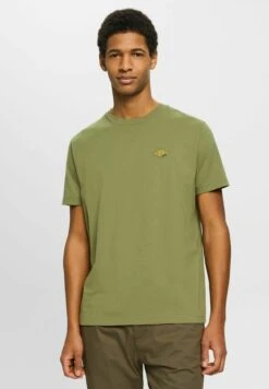 ESPRIT Mit Logo Print - T-Shirt Basic - Olive