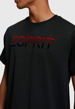 ESPRIT Mit Beflocktem Logo-Aufnäher - T-Shirt Print - Black -ESPRIT Winkel 9d089f522ca948d89beb33f466796c5f