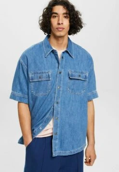 ESPRIT Kurzärmeliges Im BoxyStyle - Overhemd - Blue Medium Wash