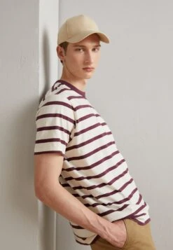 ESPRIT T-Shirt Print - Bordeaux/Off-White