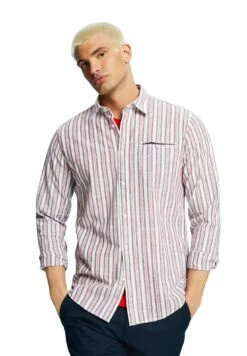 Edc By Esprit Gestreiftes Aus - Overhemd - White