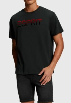 ESPRIT Mit Beflocktem Logo-Aufnäher - T-Shirt Print - Black