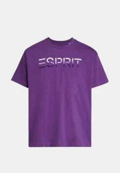 ESPRIT Mit Beflocktem Logo-Aufnäher - T-Shirt Print - Dark Purple -ESPRIT Winkel bf6564b6c1dc43f18d732d2c23366e4e