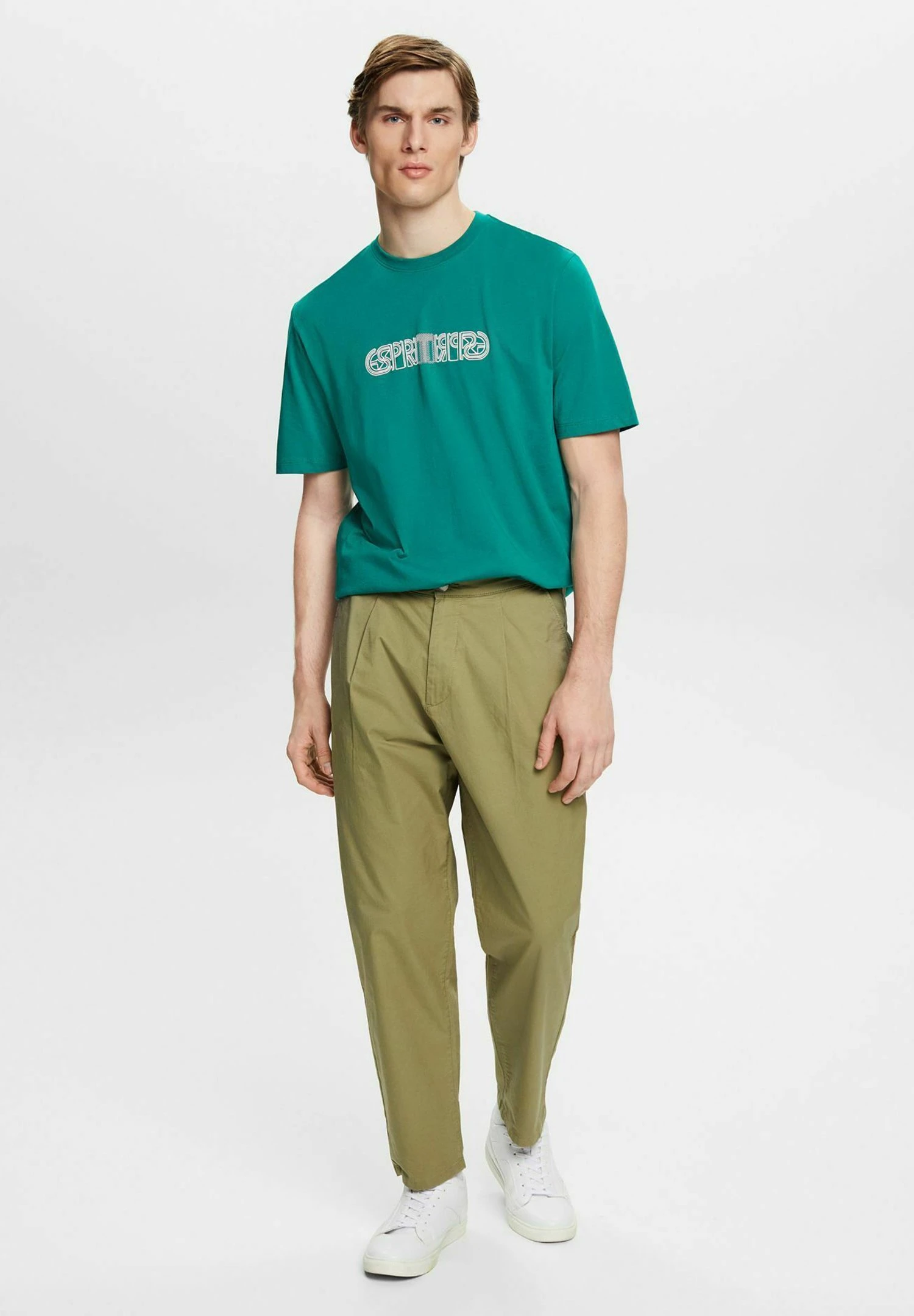 Edc By Esprit Mit Logo-Print In Lockerer Passform - T-Shirt Print - Emerald Green 2 Edc By Esprit Mit Logo-Print In Lockerer Passform - T-Shirt Print - Emerald Green - Afbeelding 2