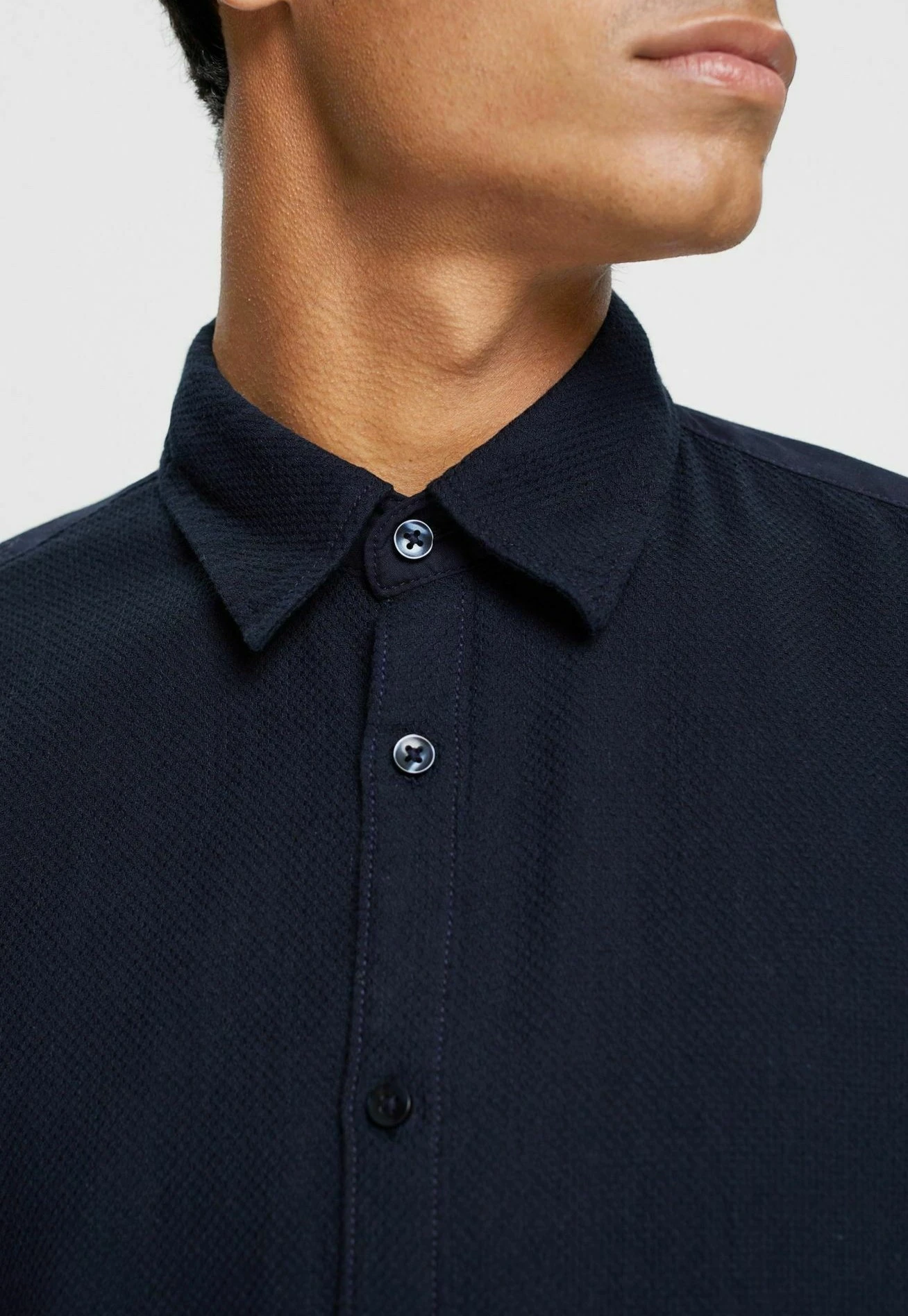 Edc By Esprit Dobby - Overhemd - Navy 4 Edc By Esprit Dobby - Overhemd - Navy - Afbeelding 4