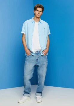 ESPRIT Kurzarm Mit Hahnentrittmuster - Overhemd - Turquoise -ESPRIT Winkel f42cbb4ce04049d785a4b4d5a5e446be