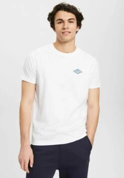 ESPRIT Mit Logo Print - T-Shirt Basic - White